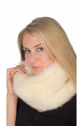 White Fox Fur Neck Warmer 